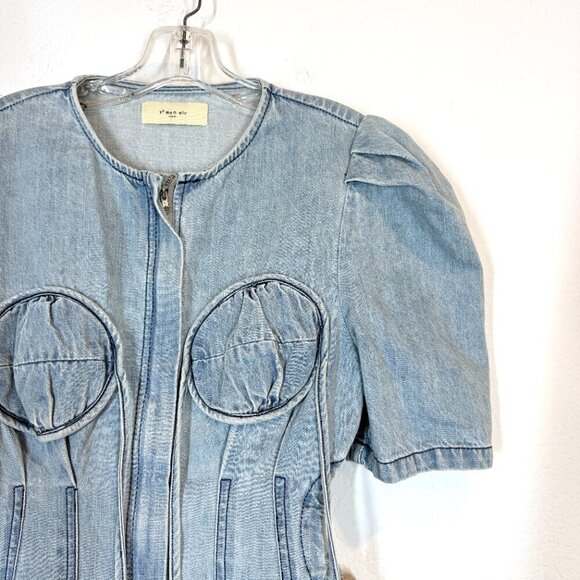 Mon Air Paris Denim Mini Dress Medium - Picture 3 of 11